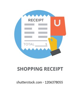 
A shopping receipt transaction with shopping bag 
