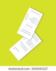 Einkaufsbeleg Vektor im flachen Stil. Stockgrafik. Symbol-Einkaufsbeleg. Rechnungen bezahlen. Vektor im flachen Stil. Stockgrafik