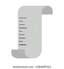 Shopping receipt vector icon. Shop receipt list of goods vector. Approval of store receipt. Shop check with ticks.