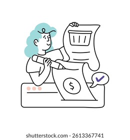 Shopping Receipt Vector Style Illustration 