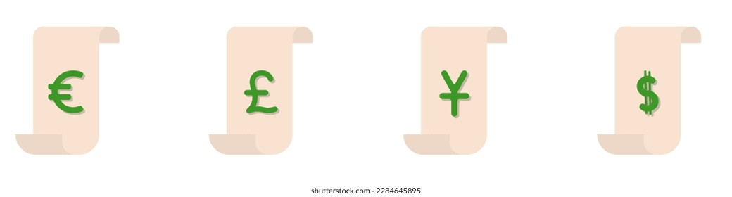 Shopping receipts vector set. Different styles of store receipts. Shop receipt concept. Payment data printed vector.