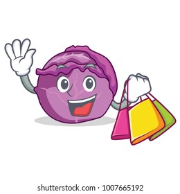 Shopping red cabbage character cartoon
