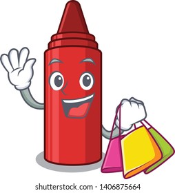 Shopping red crayon in the character shape