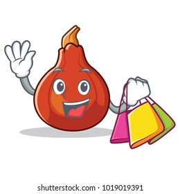 Shopping red kuri squash character cartoon
