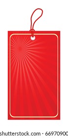 Shopping red label isolated over white background