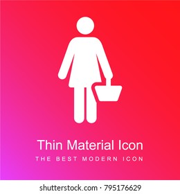 Shopping red and pink gradient material white icon minimal design