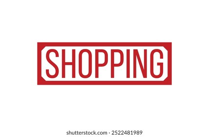 SHOPPING red rubber stamp vector design.
