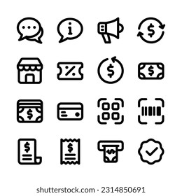 Shopping Related Icon Set, Bold Vector Icon Set