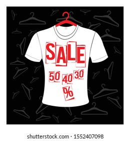 Shopping and retail concept vector. Sale % 30-50 discount vector 