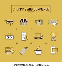 Shopping And Retail Icon Set.