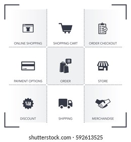 SHOPPING AND RETAIL ICON SET