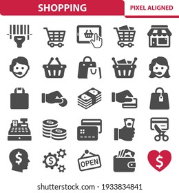 Shopping Retail Icons Professional Pixel Perfect Stock Vector (Royalty ...