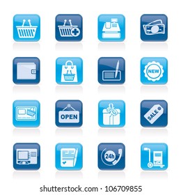 shopping and retail icons - vector icon set