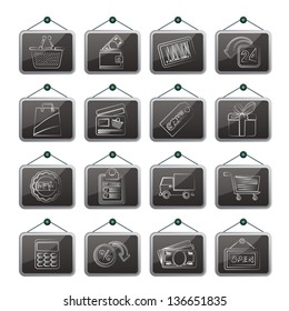 shopping and retail icons - vector icon set