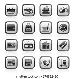 shopping and retail icons - vector icon set