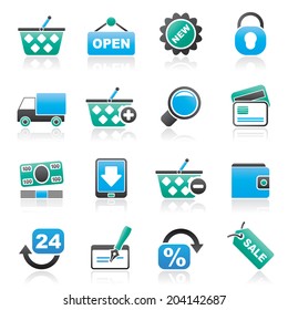 shopping and retail icons - vector icon set