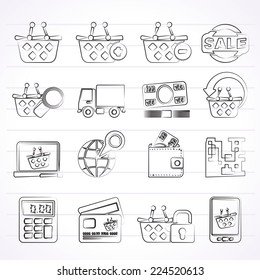 shopping and retail icons - vector icon set