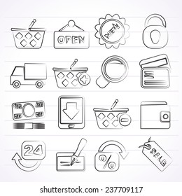 shopping and retail icons - vector icon set