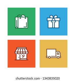 SHOPPING AND RETAIL LINE ICON SET