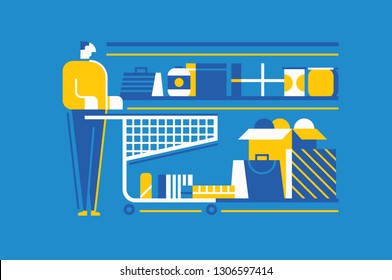 Shopping retail pattern element illustration
