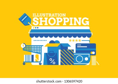 Shopping retail pattern element illustration