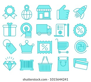 Shopping and retail vector icons