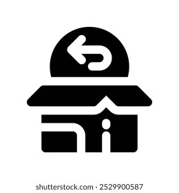 shopping return icon. vector glyph icon for your website, mobile, presentation, and logo design.