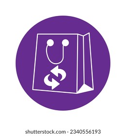 Shopping return Vector Icon with trendy background colors that can easily edit or modify

