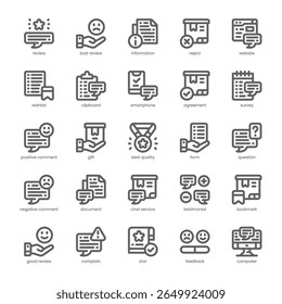 Shopping Review Icon pack for your website, mobile, presentation, and logo design. Shopping Review Icon outline design. Vector graphics illustration and editable stroke.