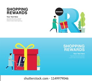 Shopping Rewards - The New And Modern Minimalist Trends. . Can Use For Web, Mobile, Landing Page, Infographics, Editorial, Commercial Use And Others. Vector.