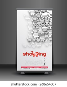 Shopping Roll Up Banner Vector Design