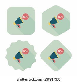 shopping sale announcement flat icon with long shadow,eps10