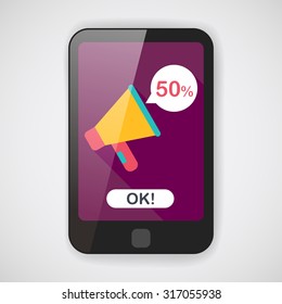 shopping sale announcement flat icon with long shadow,eps10