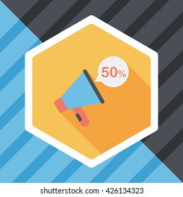 shopping sale announcement flat icon with long shadow,eps10