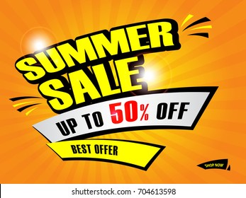 shopping sale banner template, discount sale banner collection set, Summer sale banner layout for business, icon for web, vector.