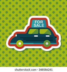 shopping sale car flat icon with long shadow,eps10