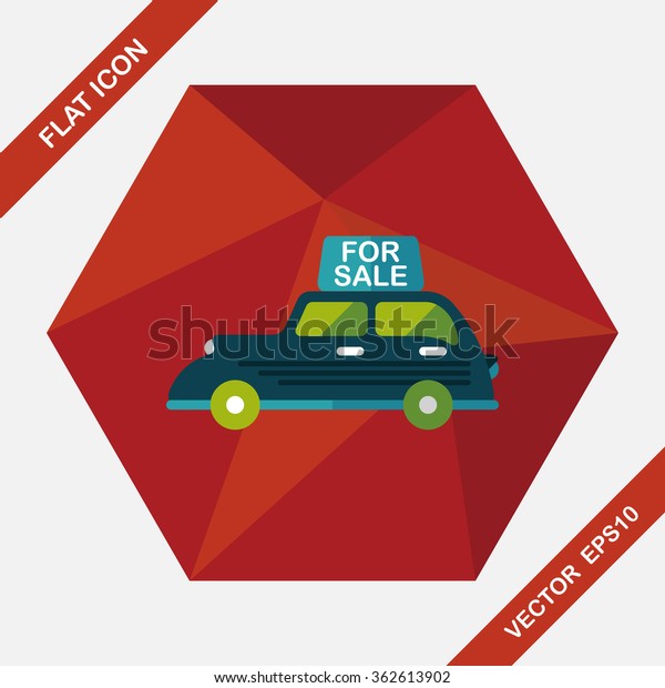 shopping sale\
car flat icon with long\
shadow,eps10