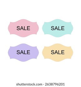 SHOPPING SALE COLORFUL ROMANCE LABELS COLLECTION VECTOR