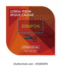 shopping sale coupon flat icon with long shadow,eps10