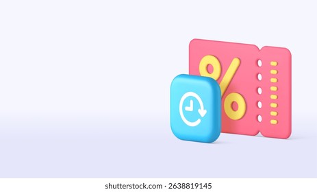 Shopping sale discount coupon voucher promo tag copy space banner template. Shop store market supermarket flyer limited special offer ticket for buying goods purchase cost reduction