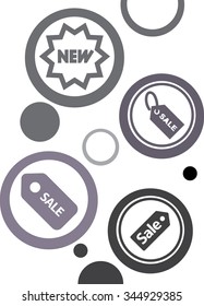 shopping sale icons set