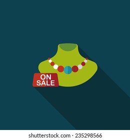 shopping sale Jewelry flat icon with long shadow,eps10
