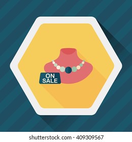 shopping sale Jewelry flat icon with long shadow,eps10