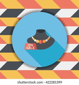 shopping sale Jewelry flat icon with long shadow,eps10