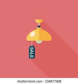 shopping sale lamp flat icon with long shadow,eps10
