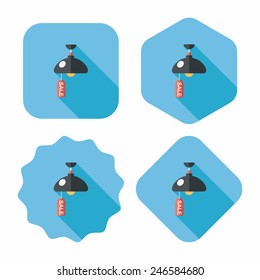 shopping sale lamp flat icon with long shadow,eps10