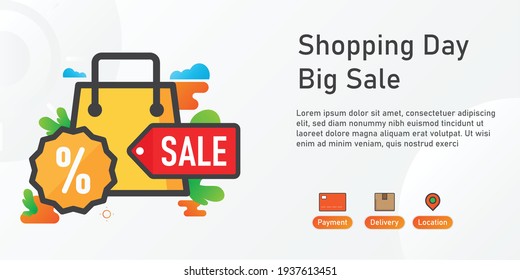 Shopping sale Landing page template. creative website template designs. Vector illustration.