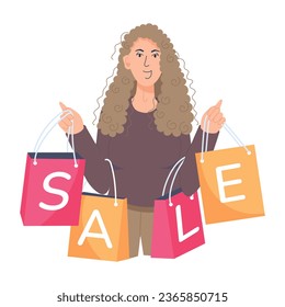 Shopping sale premium flat illustration 