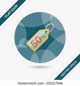 shopping sale price tag flat icon with long shadow,eps10