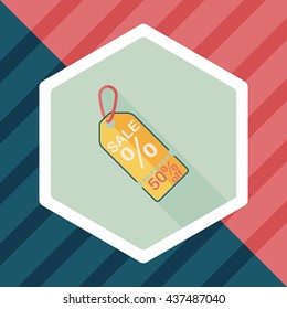 shopping sale price tag flat icon with long shadow,eps10